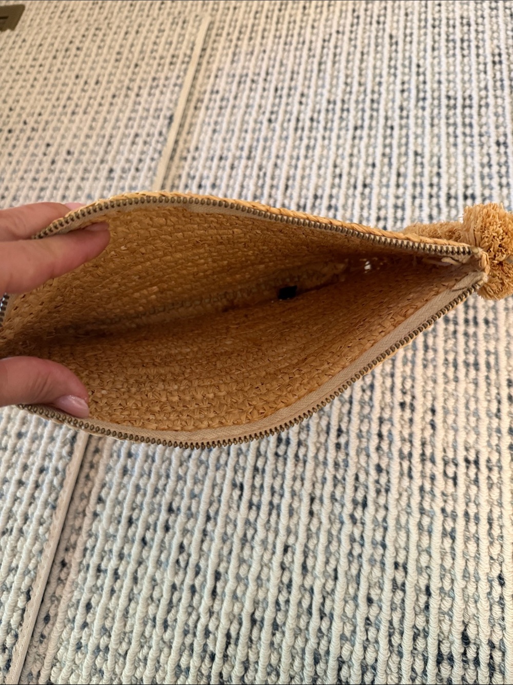 Loeffler Randall rafia Pom-Pom Wristlet Clutch in Tan - Picture 3 of 5